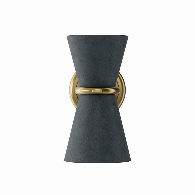 Gable Sconce - Antique Natural Brass & Storm Blue Shade