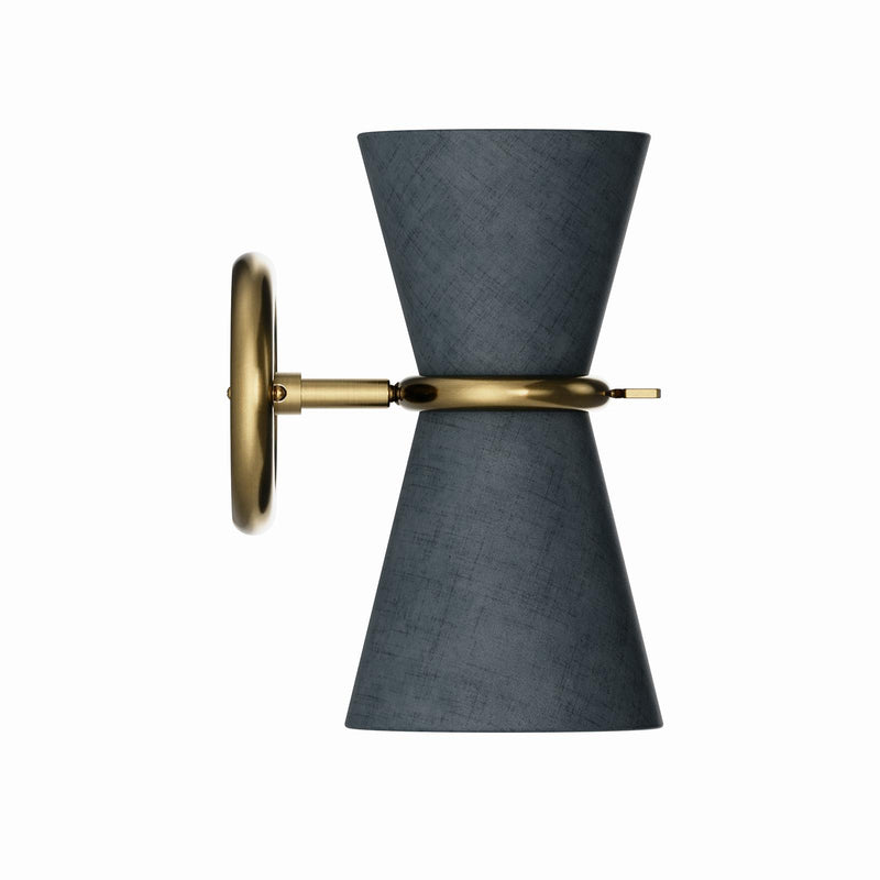 Gable Sconce - Antique Natural Brass & Storm Blue Shade