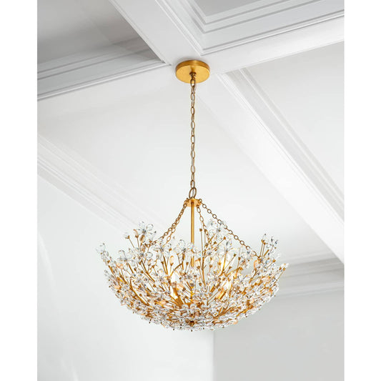 Cheshire Basin Chandelier - Gold Leaf