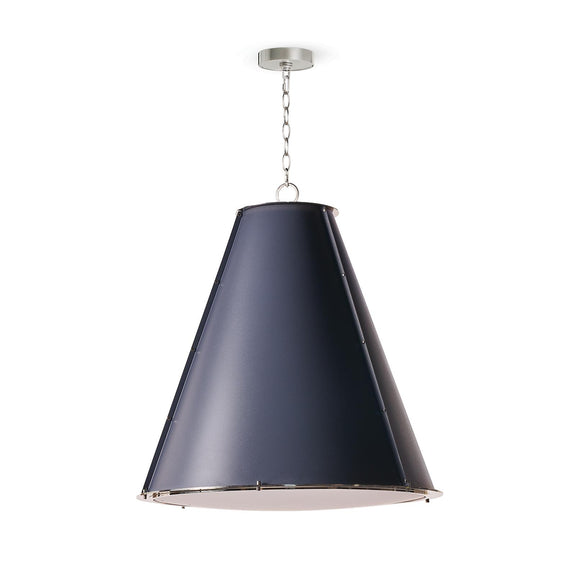 French Maid Chandelier - Blue & Polished Nickel / Large