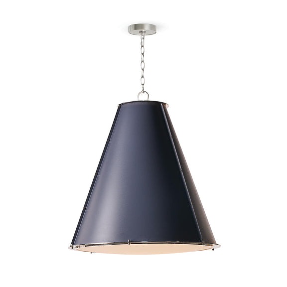 French Maid Chandelier - Blue & Polished Nickel / Large