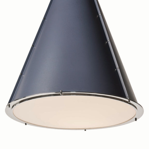 French Maid Chandelier - Blue & Polished Nickel / Large