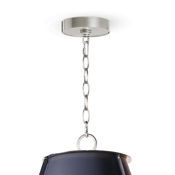French Maid Chandelier - Blue & Polished Nickel / Large
