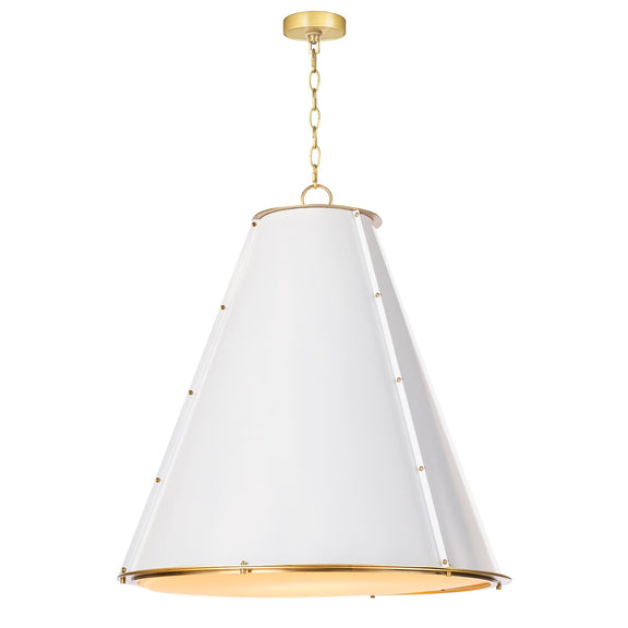 French Maid Chandelier - White & Natural Brass / Large