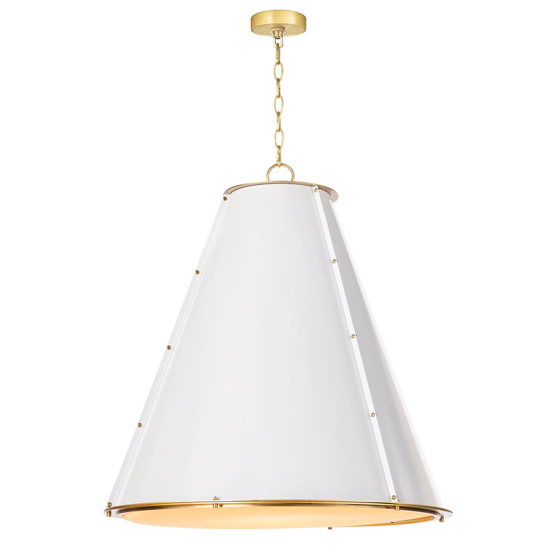 French Maid Chandelier - White & Natural Brass / Large