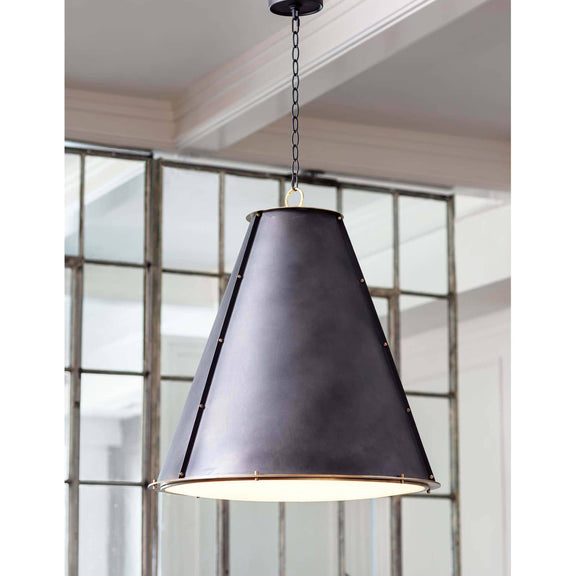 French Maid Chandelier - White & Natural Brass / Large