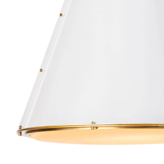 French Maid Chandelier - White & Natural Brass / Large