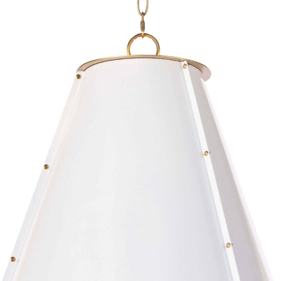 French Maid Chandelier - White & Natural Brass / Large