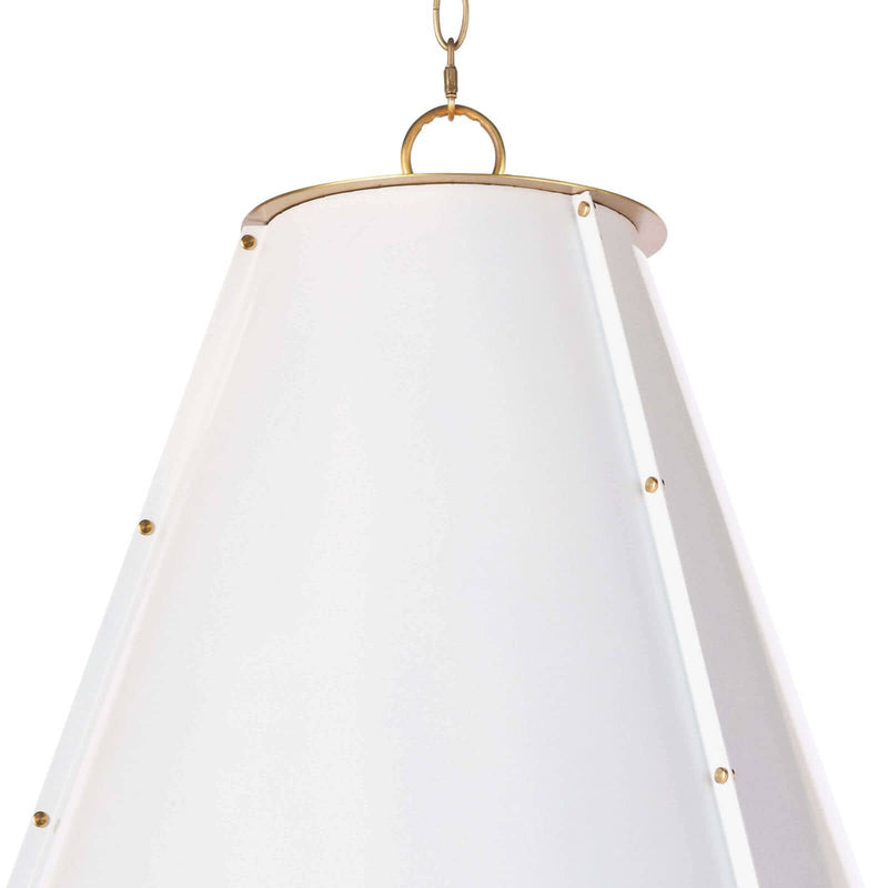 French Maid Chandelier - White & Natural Brass / Large