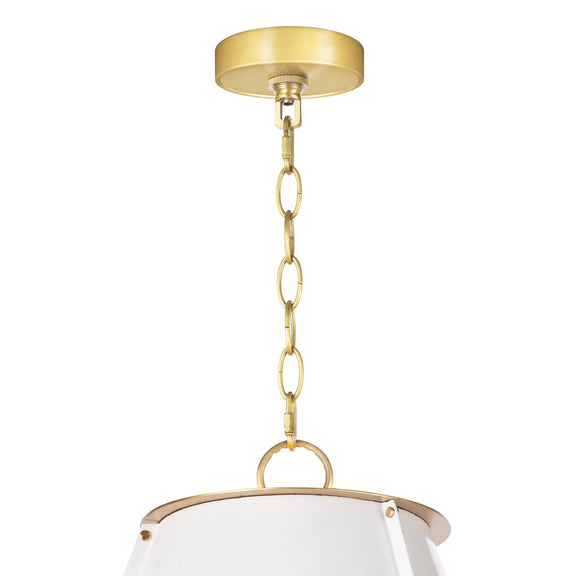 French Maid Chandelier - White & Natural Brass / Large