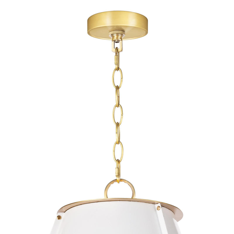 French Maid Chandelier - White & Natural Brass / Large