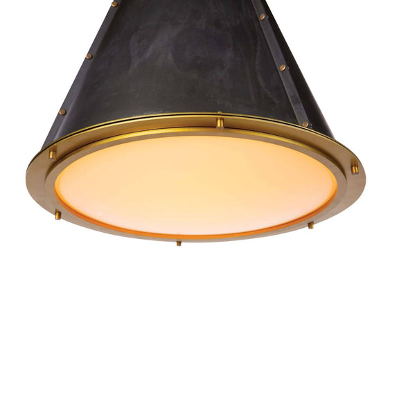 French Maid Chandelier - Blackened Brass Natural Brass / Small