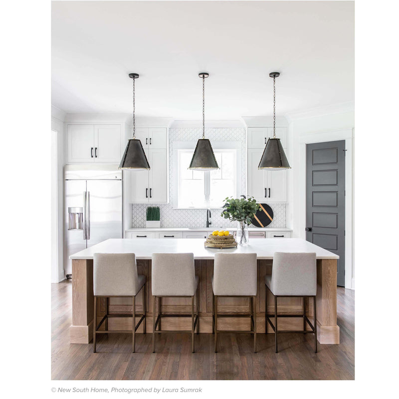 French Maid Chandelier - Blackened Brass Natural Brass / Small