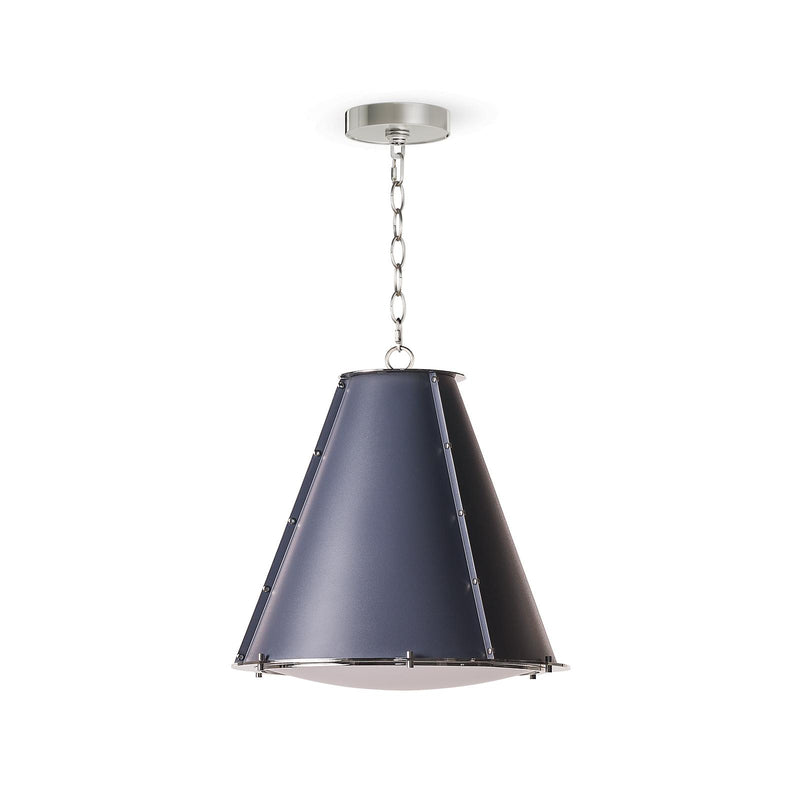 French Maid Chandelier - Blue & Polished Nickel / Small