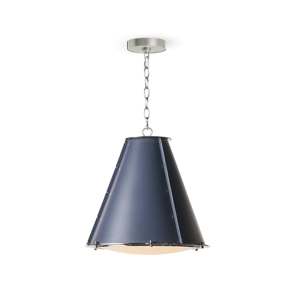 French Maid Chandelier - Blue & Polished Nickel / Small