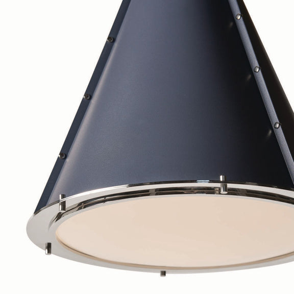 French Maid Chandelier - Blue & Polished Nickel / Small