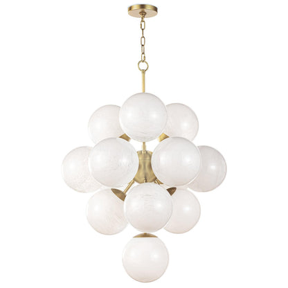 La Dame Chandelier - Swirl Glass Natural Brass