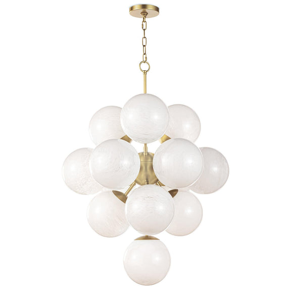 La Dame Chandelier - Swirl Glass Natural Brass