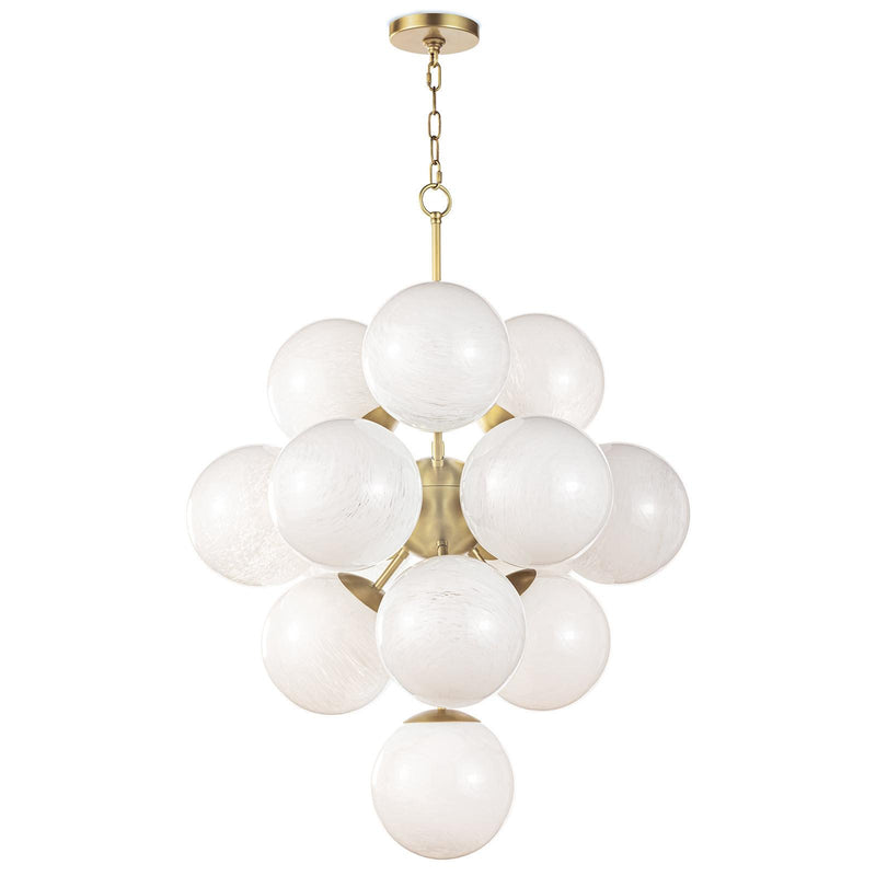 La Dame Chandelier - Swirl Glass Natural Brass