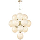 La Dame Chandelier - Swirl Glass Natural Brass