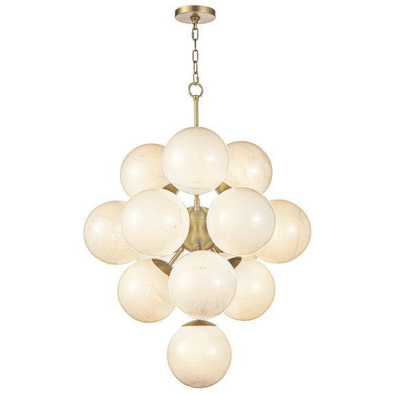 La Dame Chandelier - Swirl Glass Natural Brass