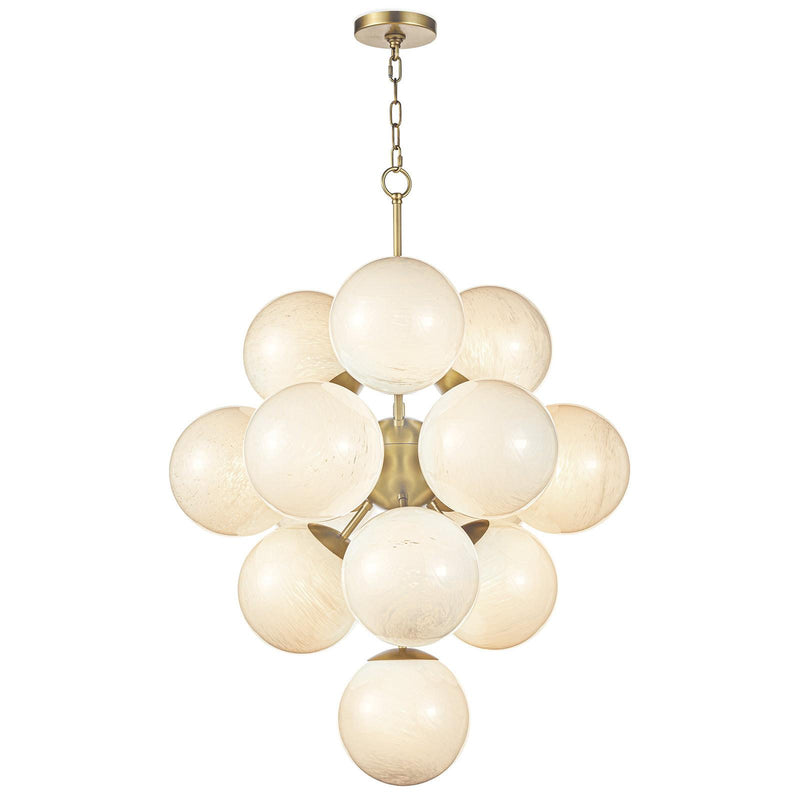 La Dame Chandelier - Swirl Glass Natural Brass