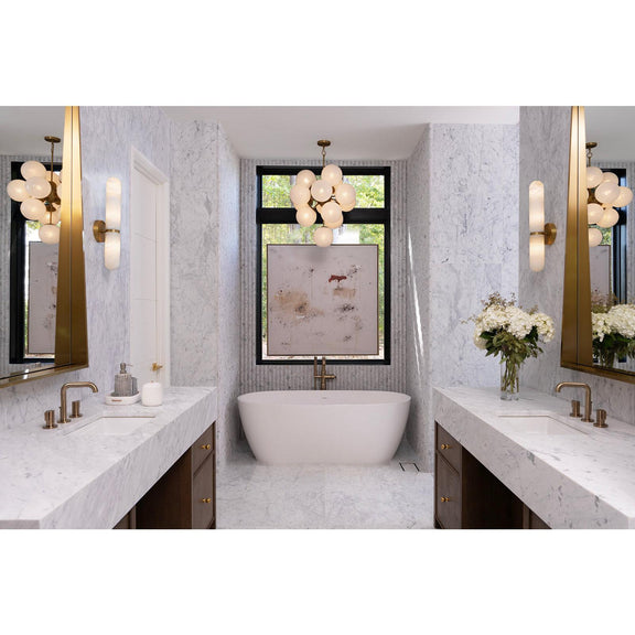 La Dame Chandelier - Swirl Glass Natural Brass