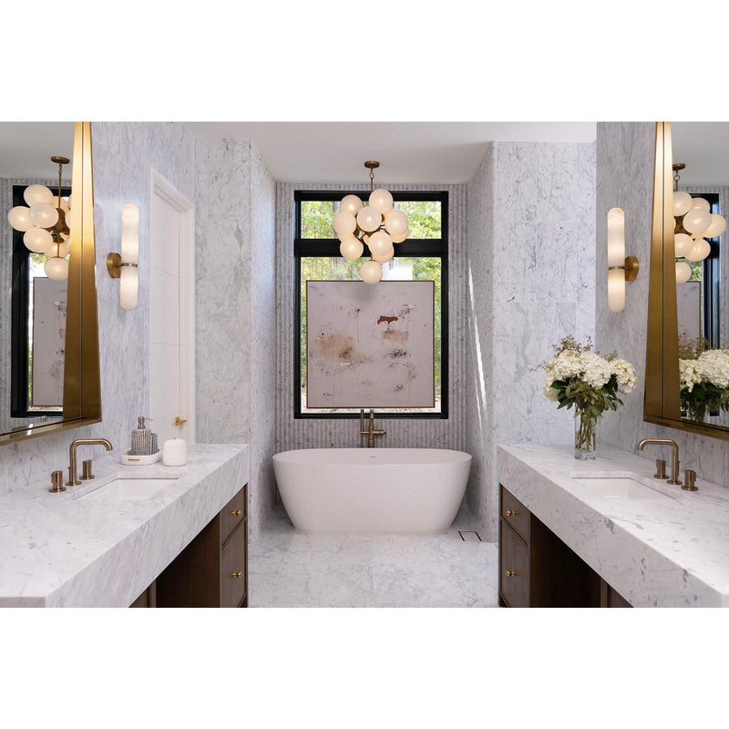 La Dame Chandelier - Swirl Glass Natural Brass