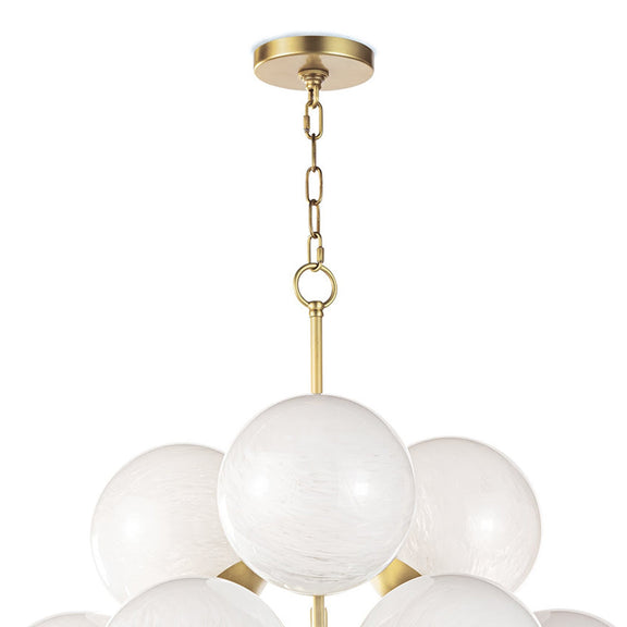 La Dame Chandelier - Swirl Glass Natural Brass