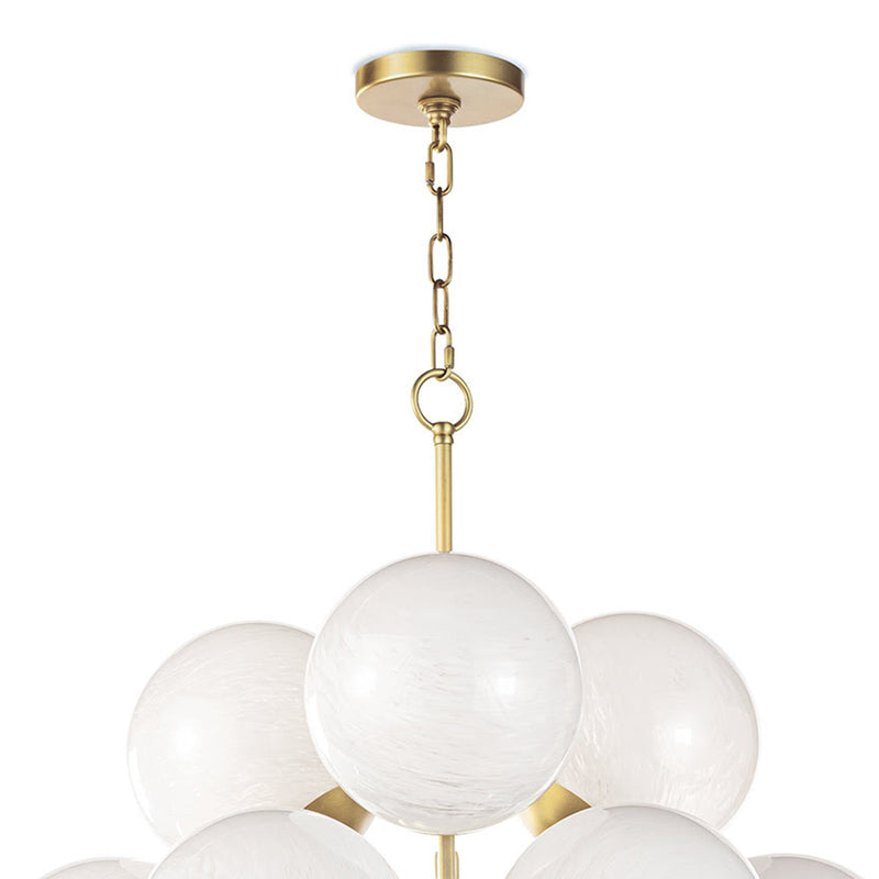La Dame Chandelier - Swirl Glass Natural Brass