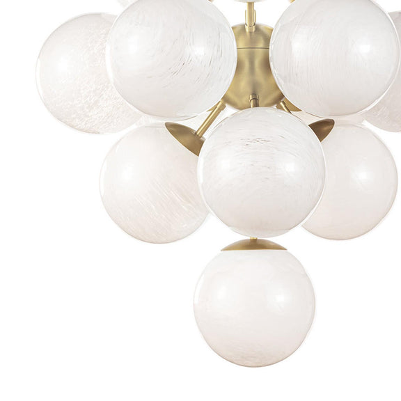 La Dame Chandelier - Swirl Glass Natural Brass