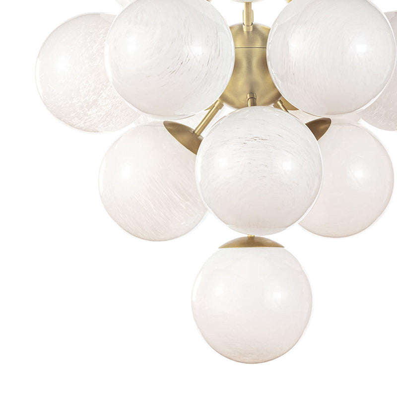 La Dame Chandelier - Swirl Glass Natural Brass