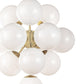 La Dame Chandelier - Swirl Glass Natural Brass