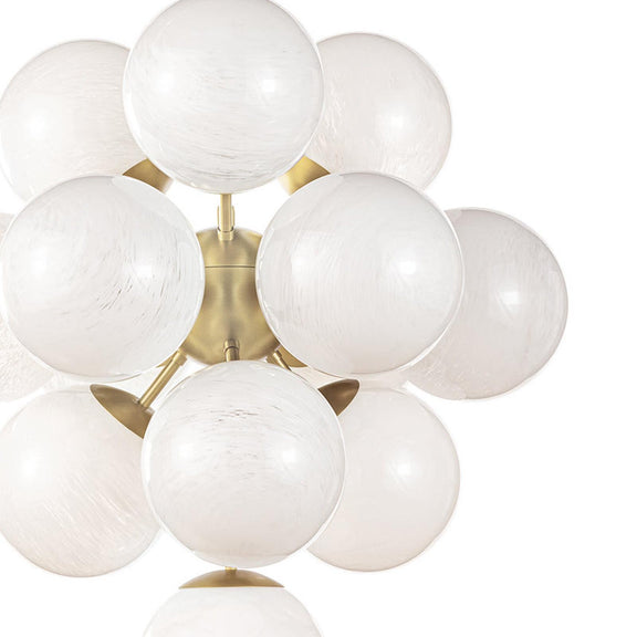 La Dame Chandelier - Swirl Glass Natural Brass