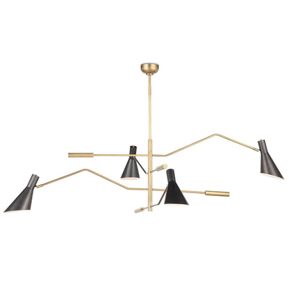 Spyder Chandelier - Blackened Brass & Natural Brass
