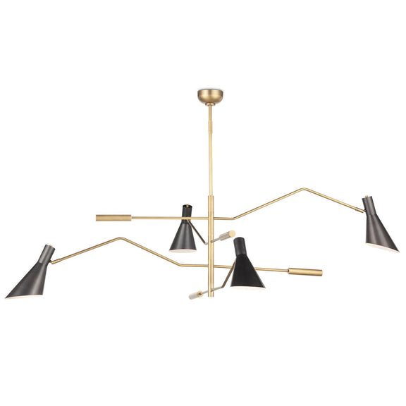 Spyder Chandelier - Blackened Brass & Natural Brass