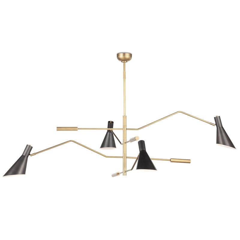 Spyder Chandelier - Blackened Brass & Natural Brass