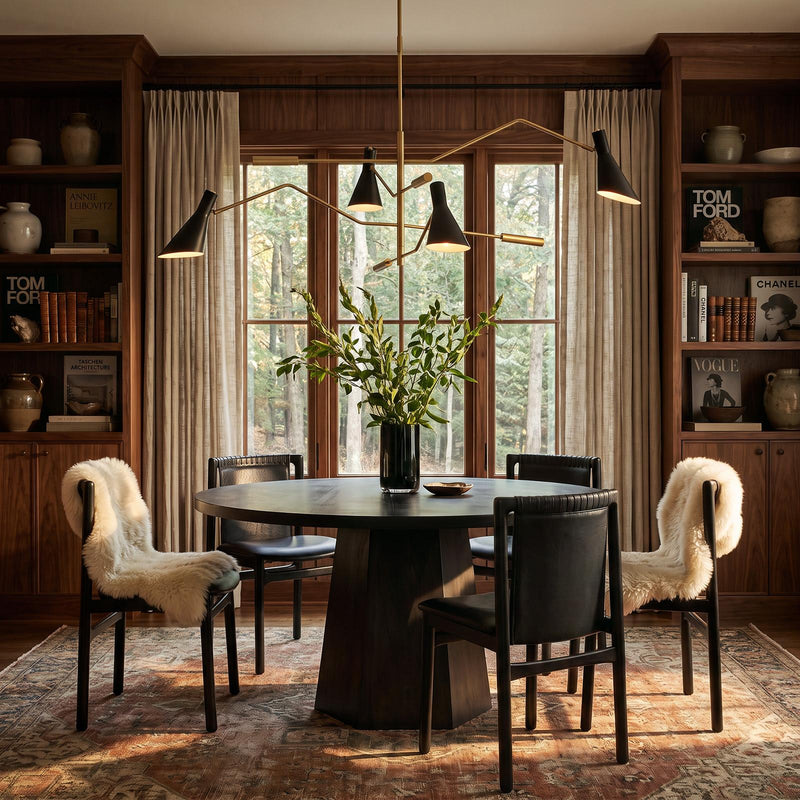 Spyder Chandelier - Blackened Brass & Natural Brass