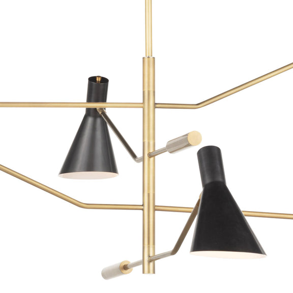 Spyder Chandelier - Blackened Brass & Natural Brass