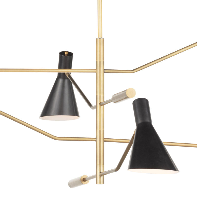 Spyder Chandelier - Blackened Brass & Natural Brass