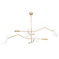 Spyder Chandelier - White & Natural Brass