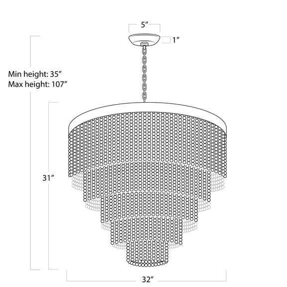 Waterfall Chandelier - White