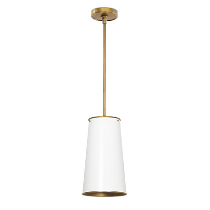 Hattie Pendant - White & Natural Brass