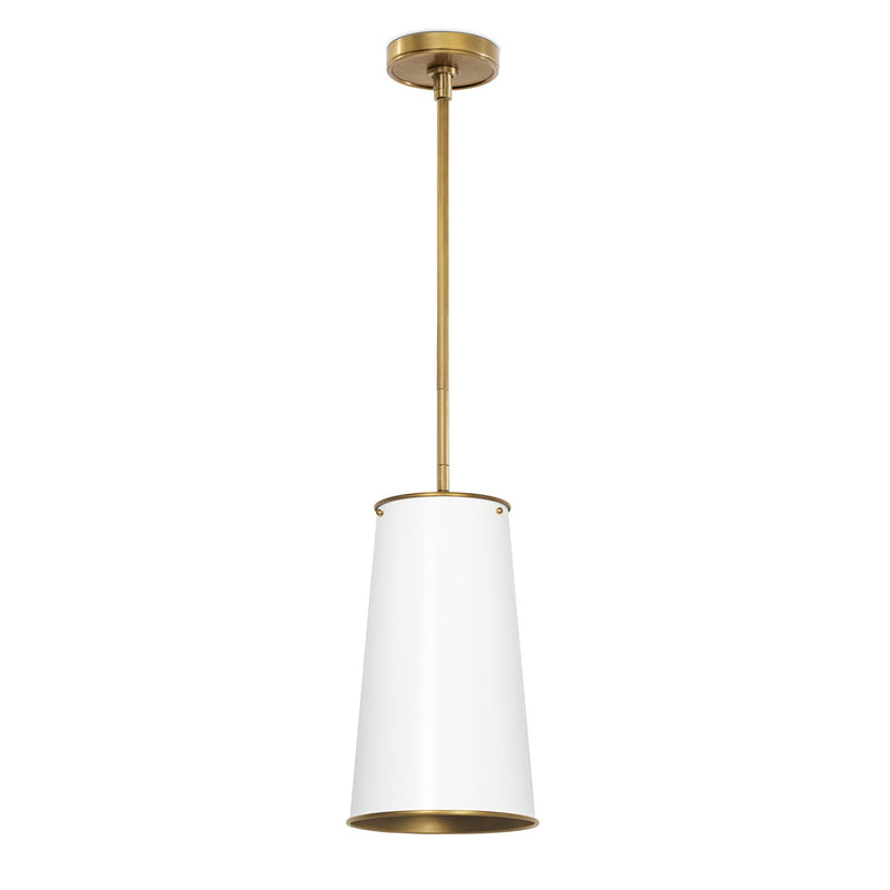 Hattie Pendant - White & Natural Brass