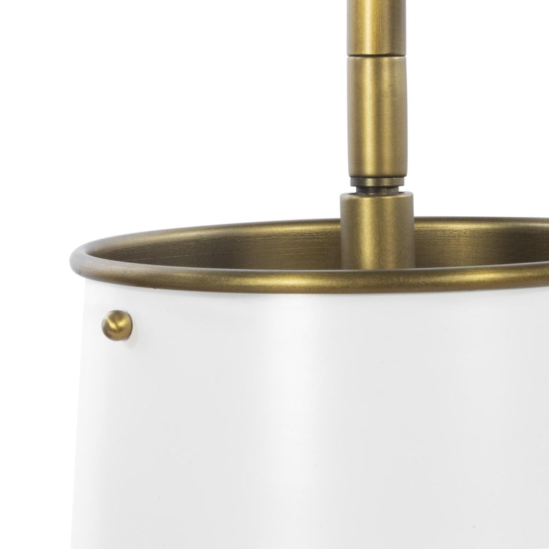 Hattie Pendant - White & Natural Brass