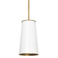 Hattie Pendant - White & Natural Brass