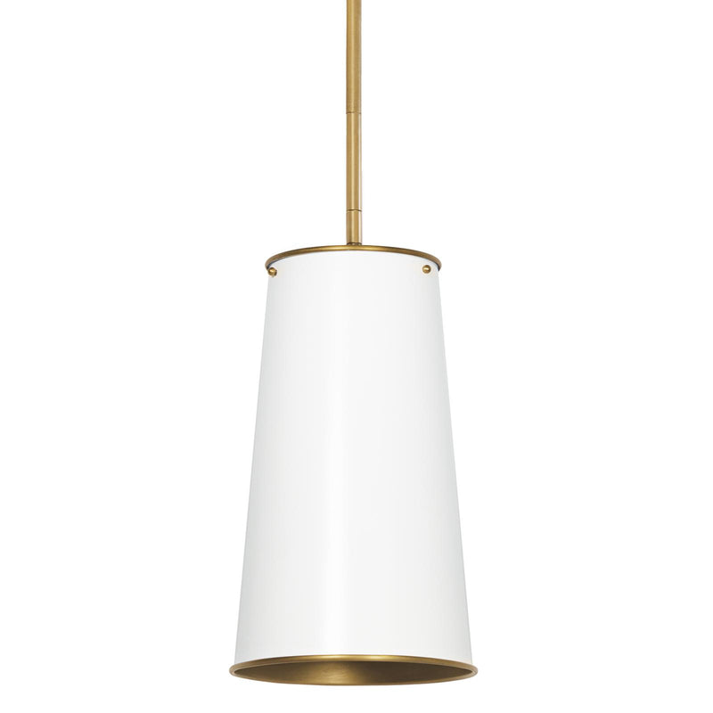Hattie Pendant - White & Natural Brass