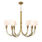 River Reed Chandelier Small - Antique Gold Leaf & Natural Linen Shade
