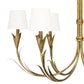 River Reed Chandelier Small - Antique Gold Leaf & Natural Linen Shade