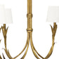 River Reed Chandelier Small - Antique Gold Leaf & Natural Linen Shade